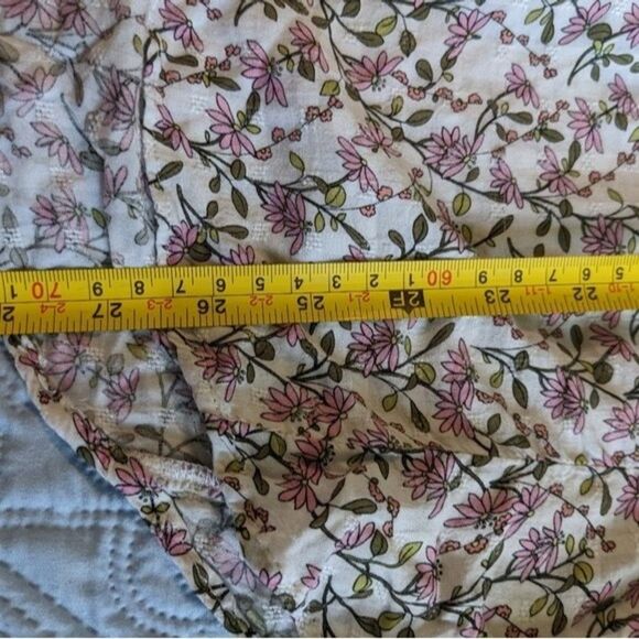 Jane and Delancy floral button down shirt white w/ pink flowers sz M - Picture 7 of 8